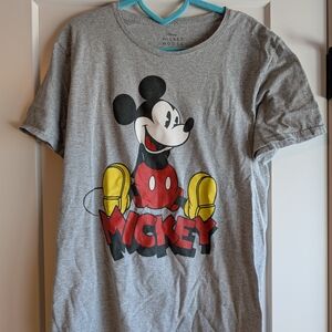 Disney Gray and Red Short Sleeve Tees